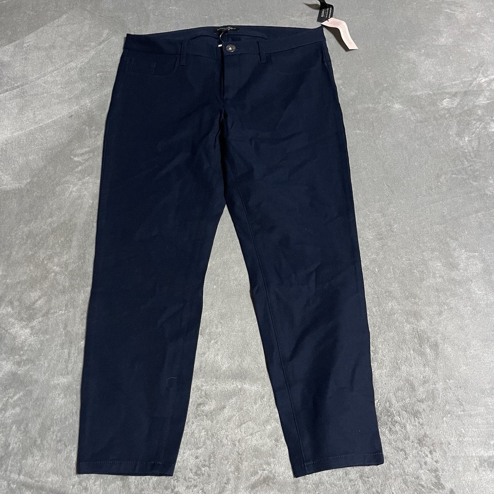 Banana Republic Sloan Dress Pants Womens 12P Navy Blue Stretch Straight Leg